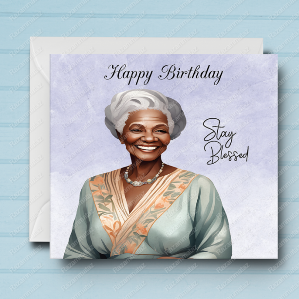 Black Woman Birthday Card B